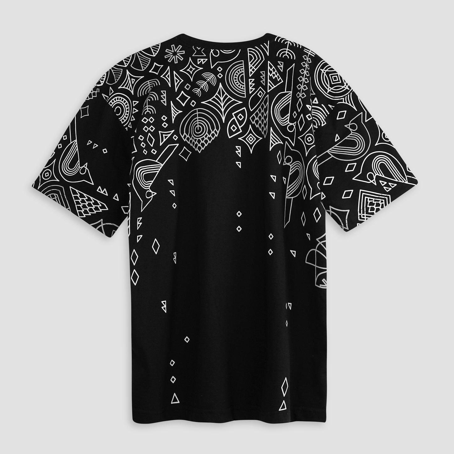 Unisex black oversized t-shirt with abstract design, casual wear