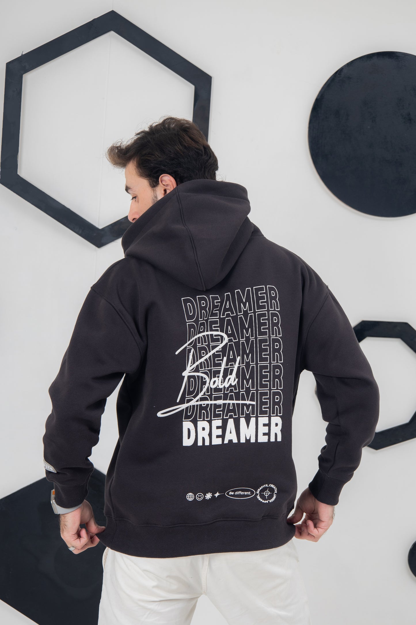 Dreamer-inspired hoodie in charcoal, premium cotton fleece