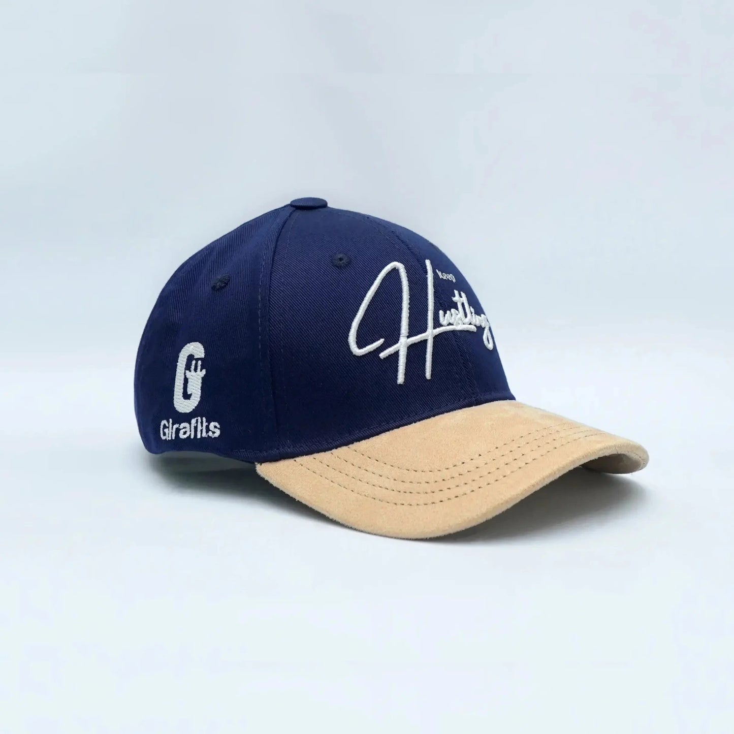 Cotton-suede cap with premium 3D embroidery