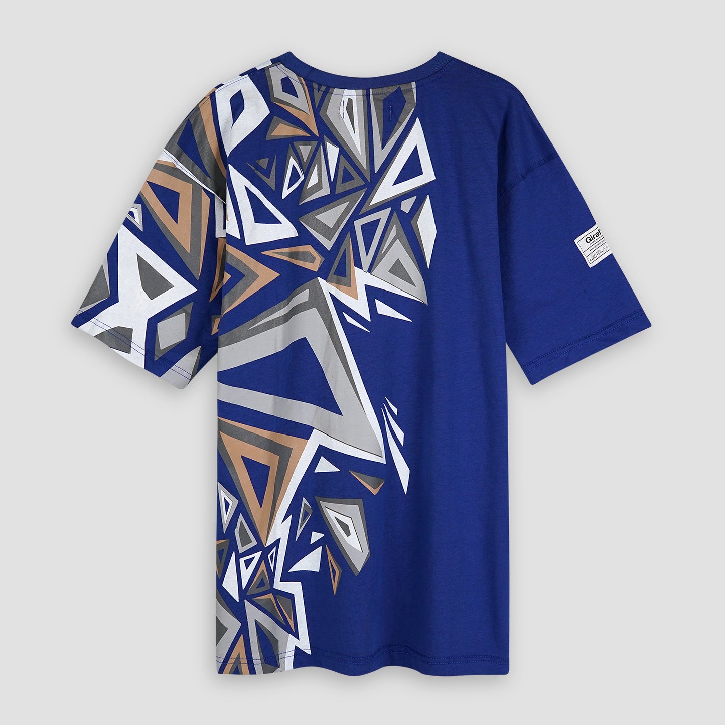 Unisex blue streetwear t-shirt, abstract shape, 220 GSM