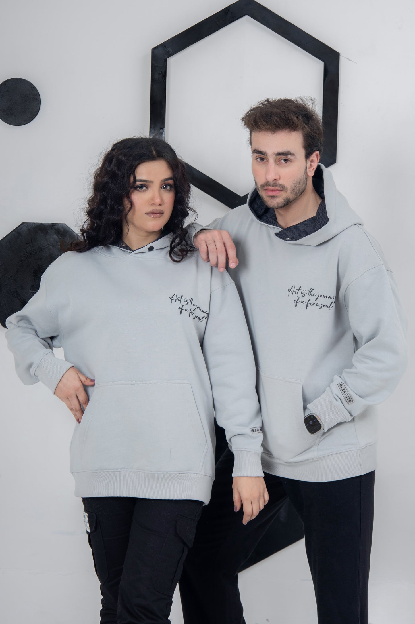 Free Soul unisex hoodie, soft cotton fleece, front pouch pocket
