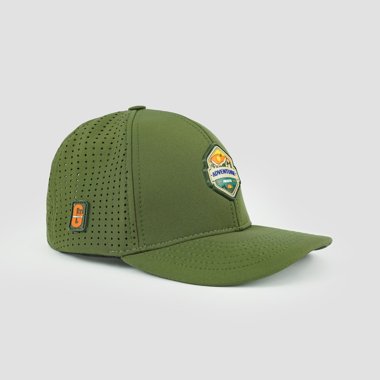 Water-resistant and windproof cap, olive green with sweat proof softshell build