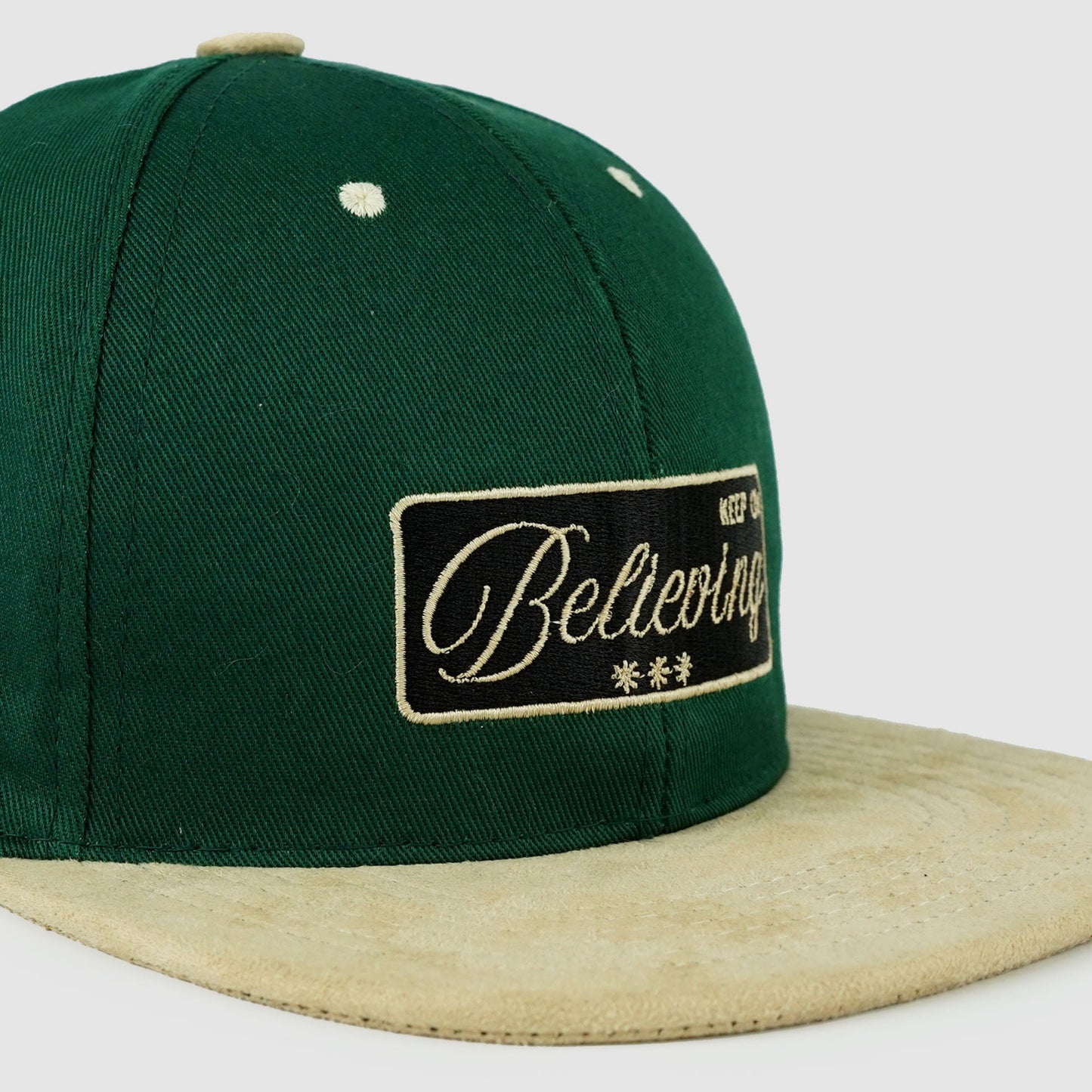 Green and beige cap, premium embroidery, Navigate Your Journey style