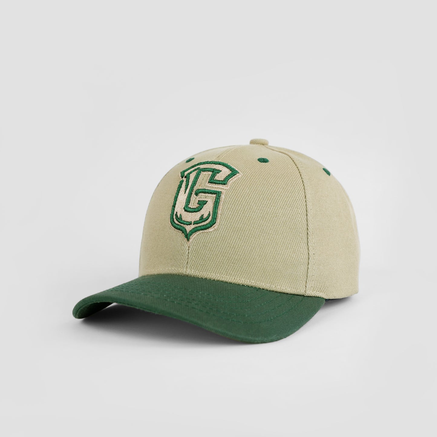 Cotton cap with curved brim and clean finish.