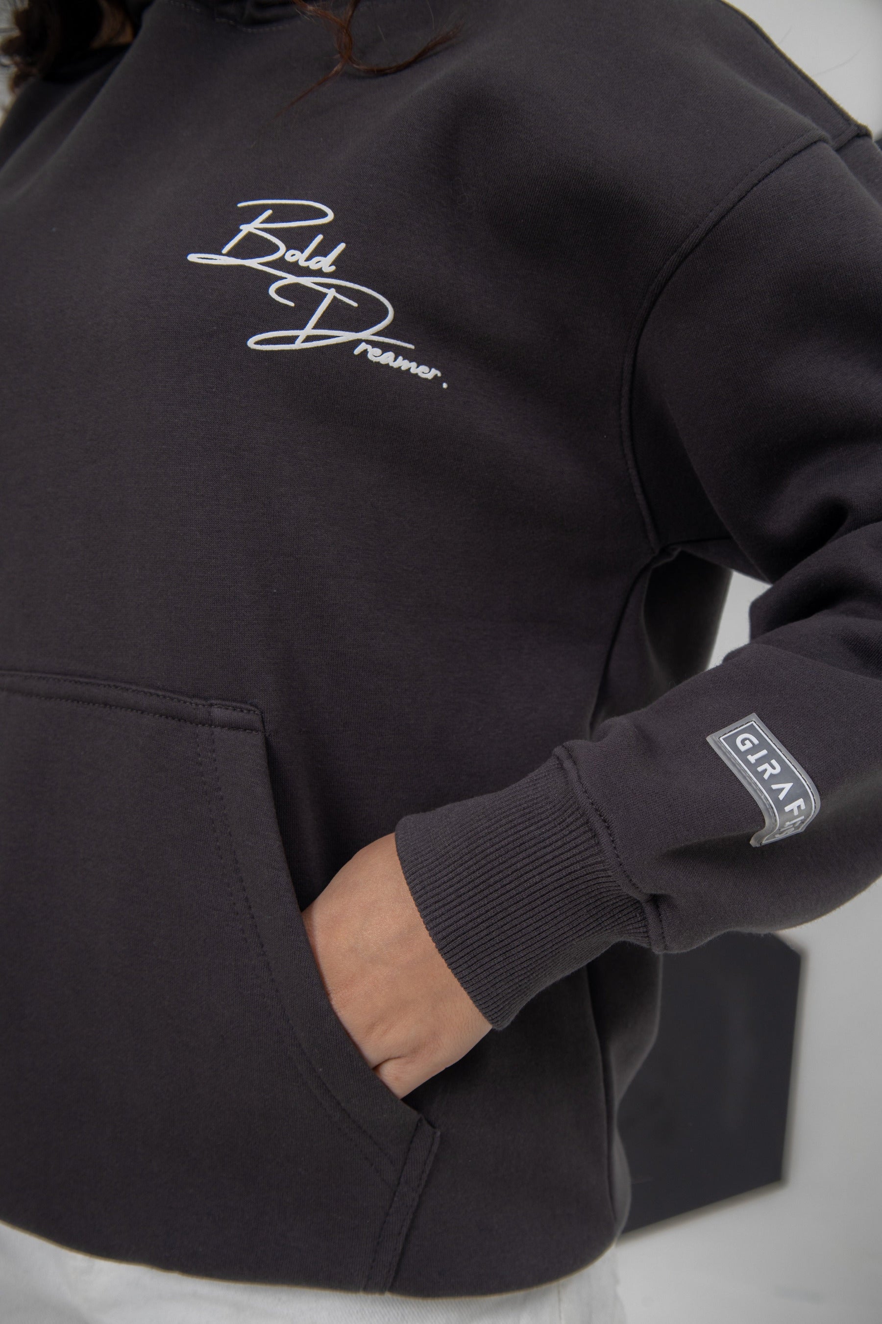 Bold Dreamer oversized hoodie, 350 GSM fleece, front pouch, unisex