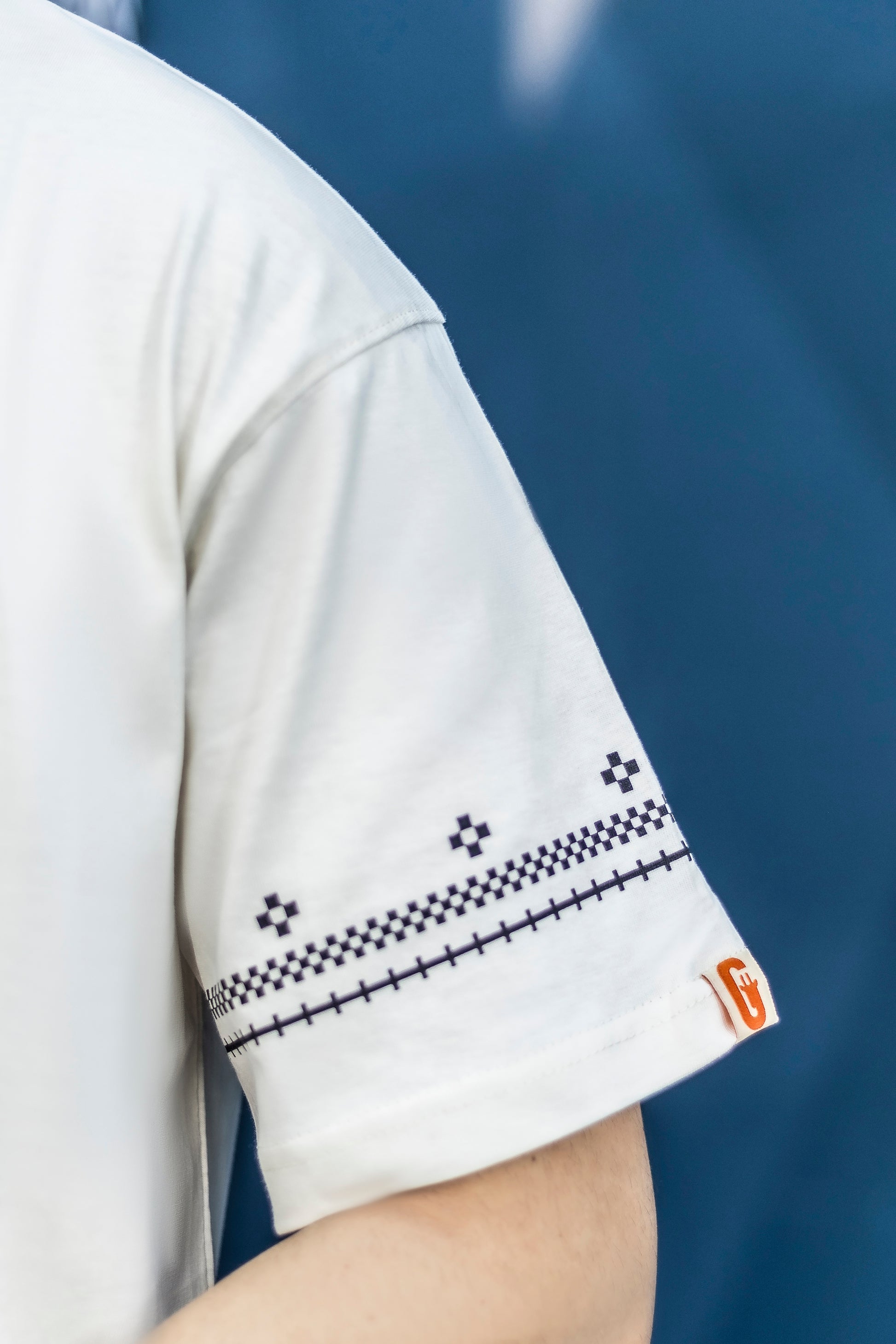 Borderline oversized cotton tee with ethnic inspired print and relaxed unisex fit