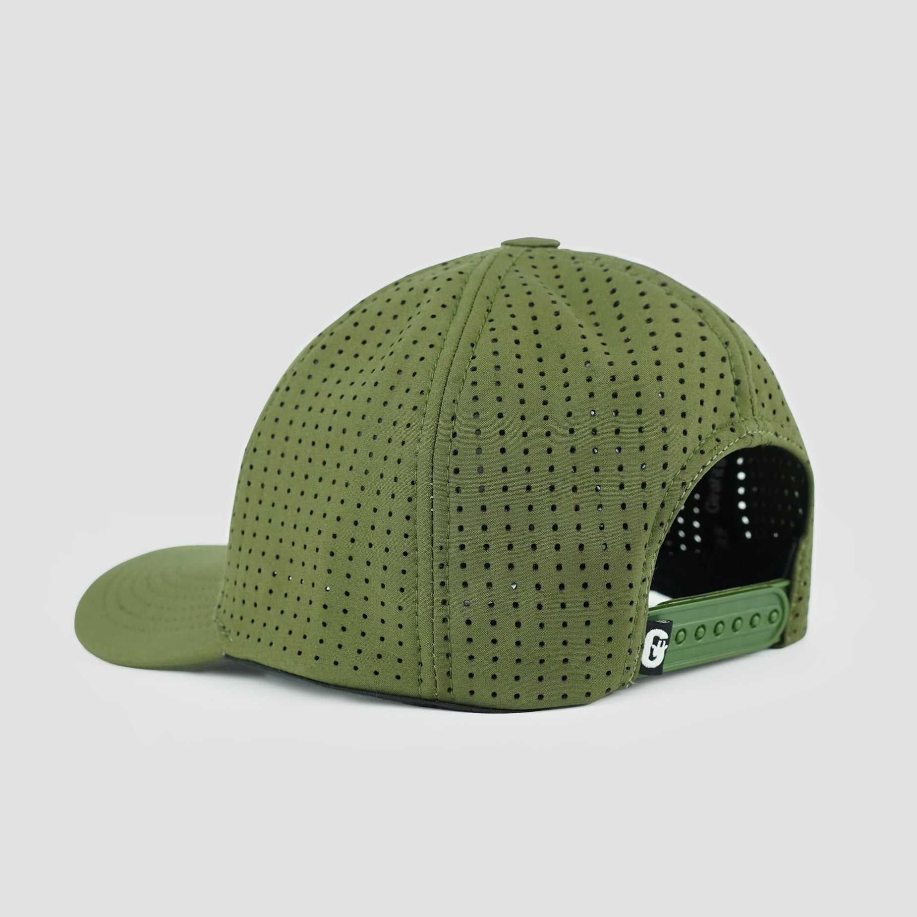 Adventure Awaits cap in olive softshell, breathable and weather-ready