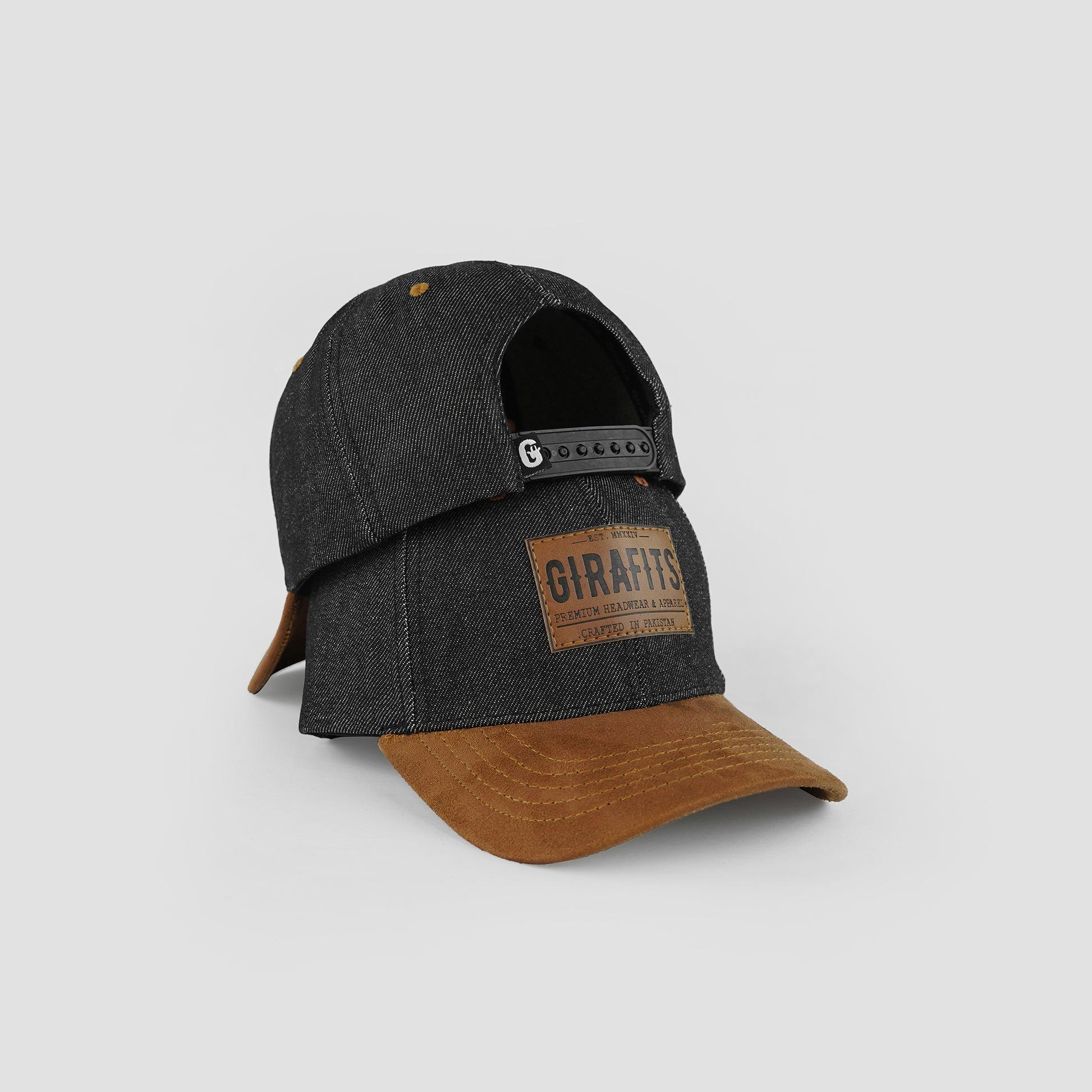 Girafits Core Denim Cap with premium suede brim design.