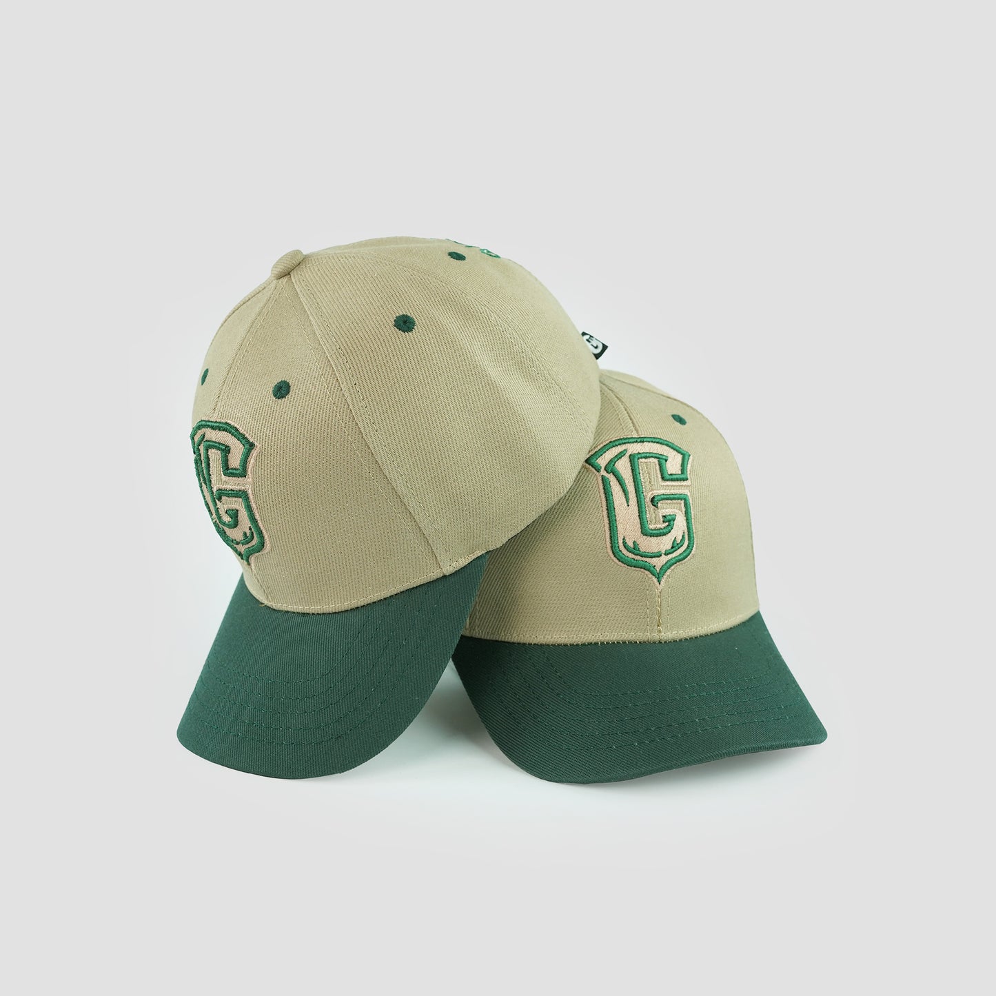Dual-tone cap with 3D embroidery detail.