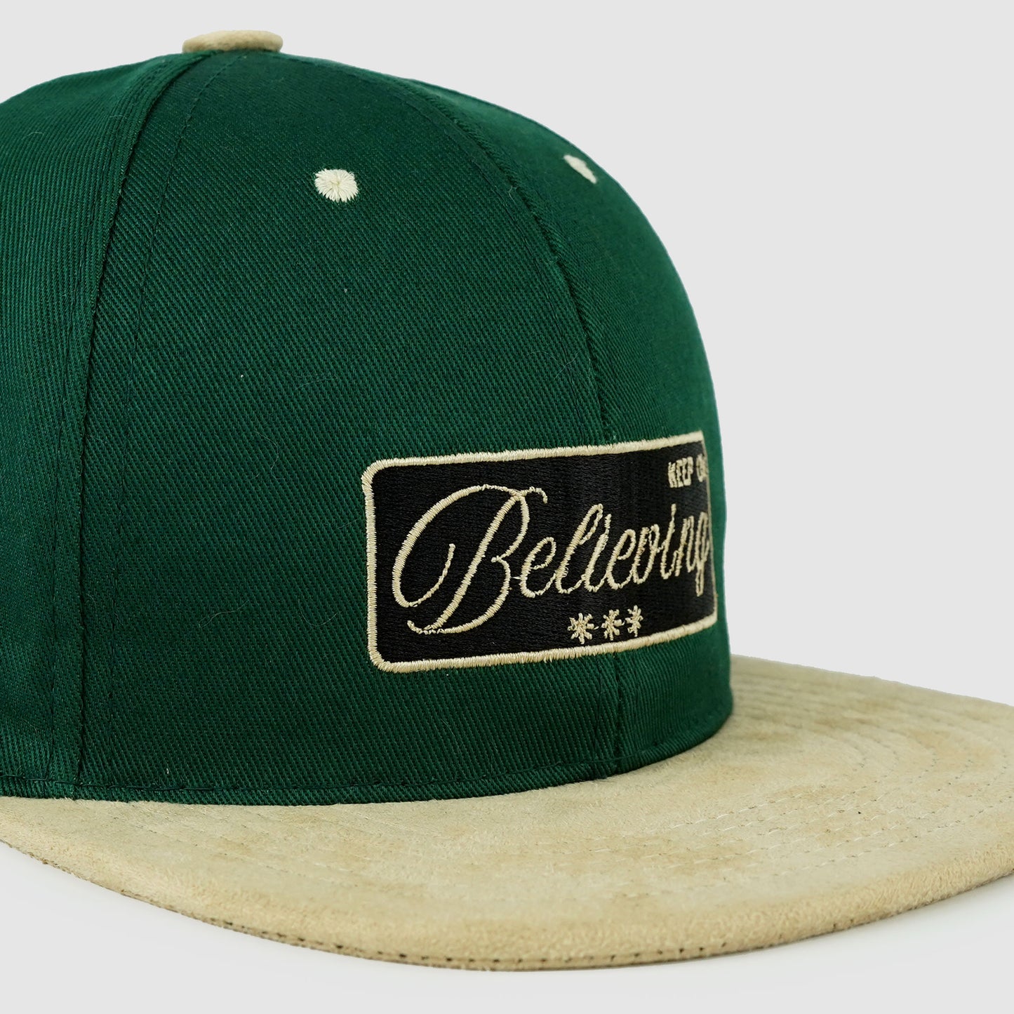 Green and beige cap, premium embroidery, Navigate Your Journey style