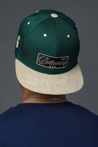 premium snapback suede cap green color