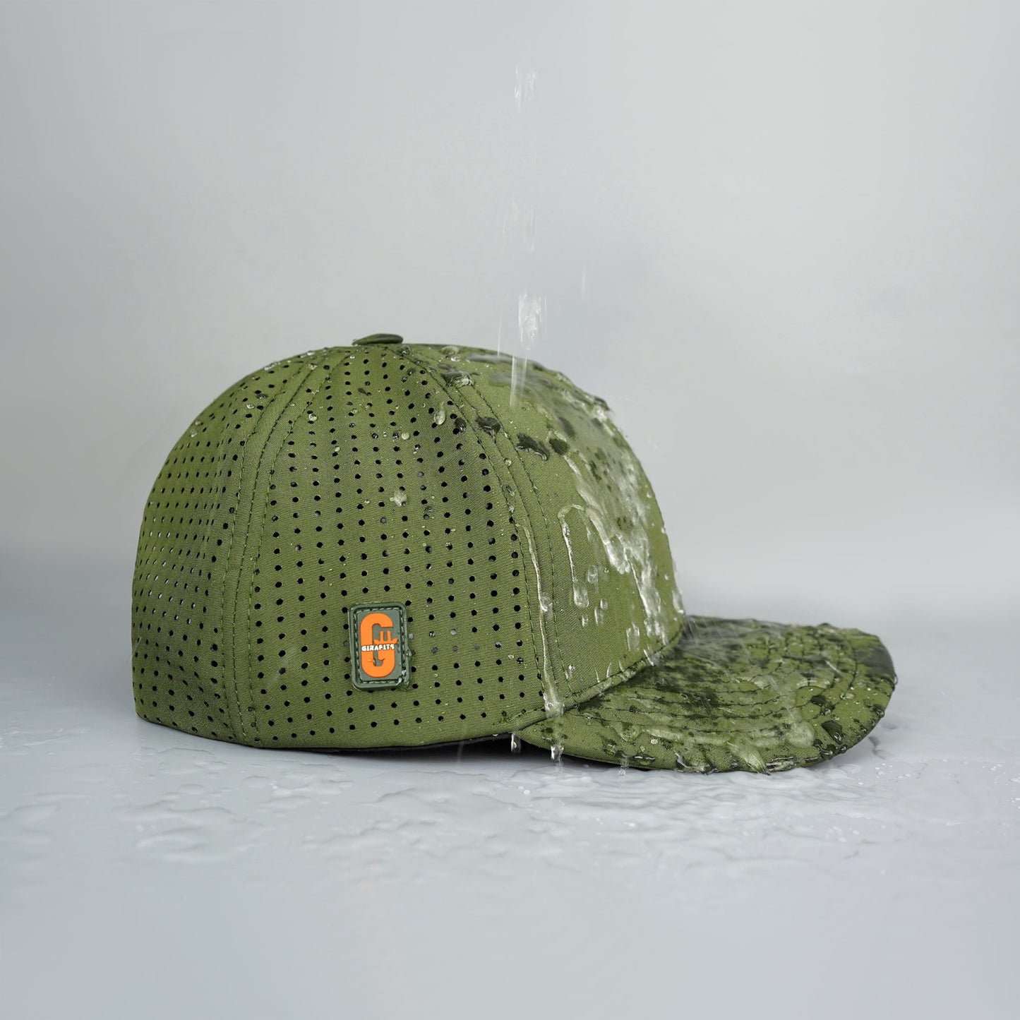 Performance softshell cap in olive green, water resistant